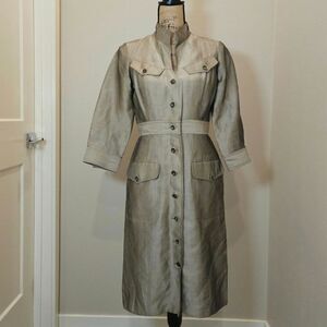 Terri John Linen Pocket Shirt Dress Size 8